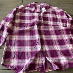Purple/Pink Plaid Shirt NWT